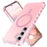 For Samsung Galaxy S25+ / S24+ Magnetic Case Small Wavy Edge PC + TPU Phone Cover - Pink - 1