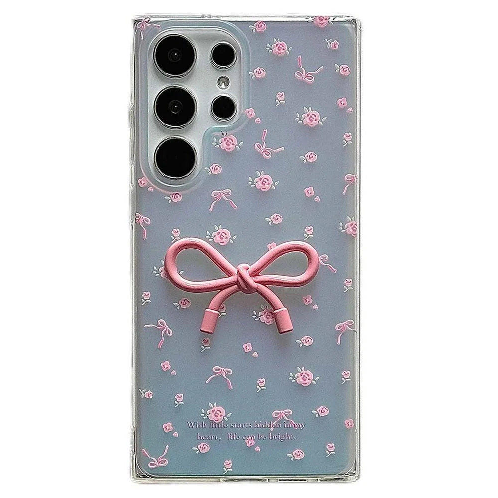 For Samsung Galaxy S24 Ultra Case Flower Pattern IMD TPU Phone Cover - 1