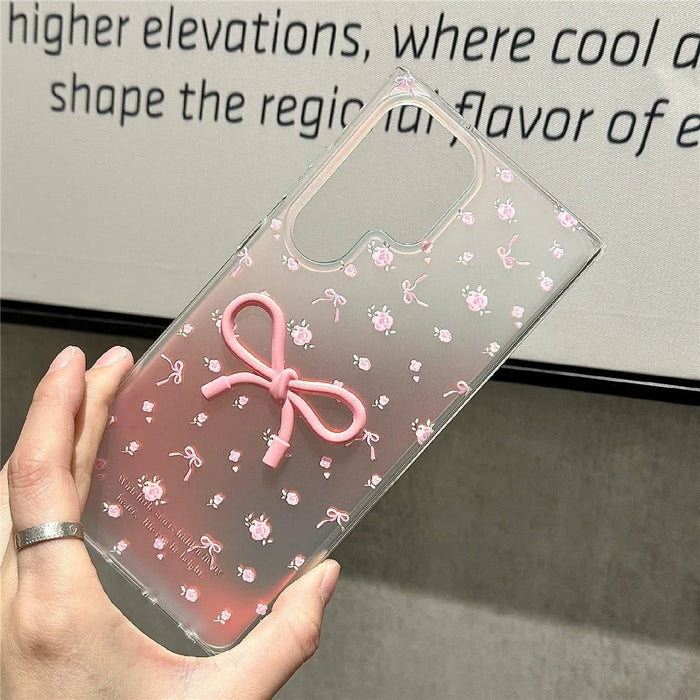 For Samsung Galaxy S25 Ultra Case Flower Pattern IMD TPU Phone Cover with Chain - 2