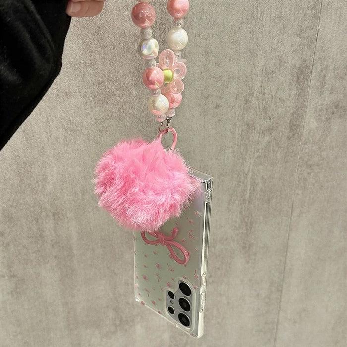 For Samsung Galaxy S25 Ultra Case Flower Pattern IMD TPU Phone Cover with Chain - 4