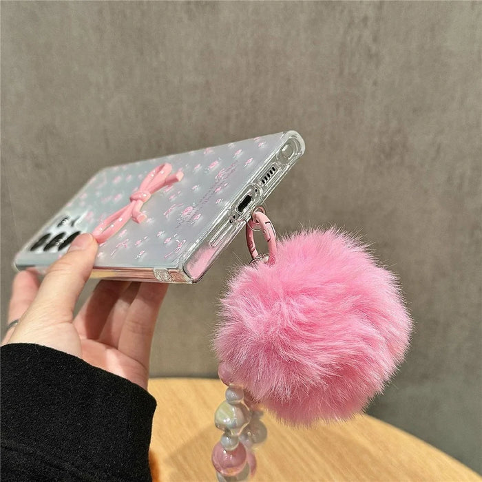 For Samsung Galaxy S25 Ultra Case Flower Pattern IMD TPU Phone Cover with Chain - 7