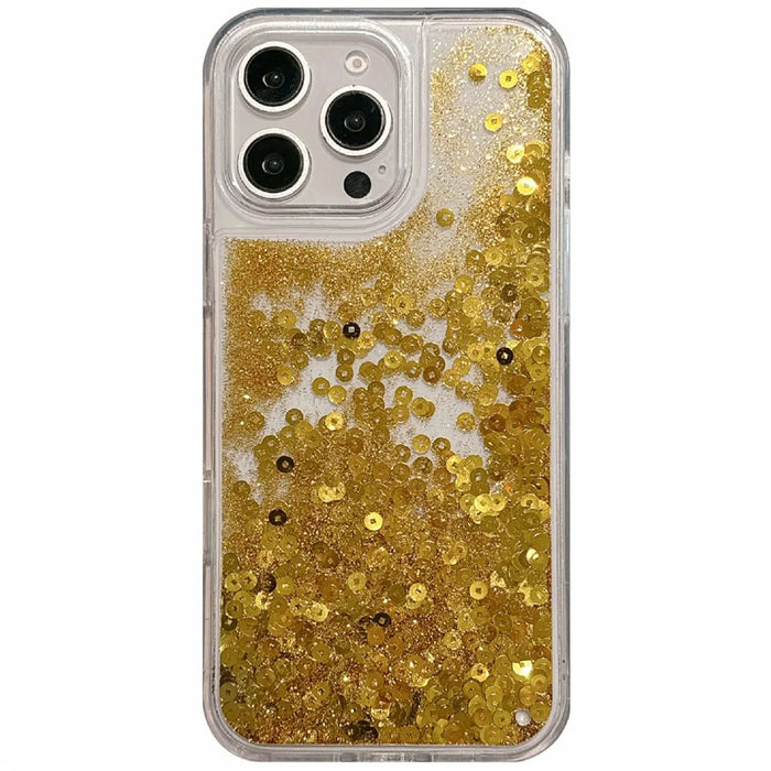 For iPhone 16 Pro Max Case Glitter Quicksand Flowing TPU + PC Phone Cover - 1