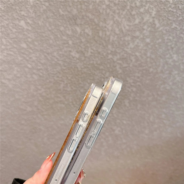 For iPhone 16 Pro Max Case Glitter Quicksand Flowing TPU + PC Phone Cover - 6