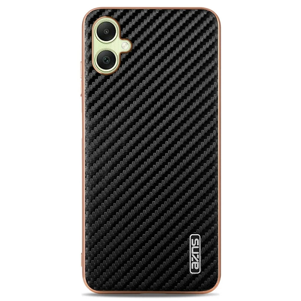 AZNS For Samsung Galaxy A06 4G Case Electroplating Carbon Fiber Texture PU + TPU Phone Cover - Black - 2