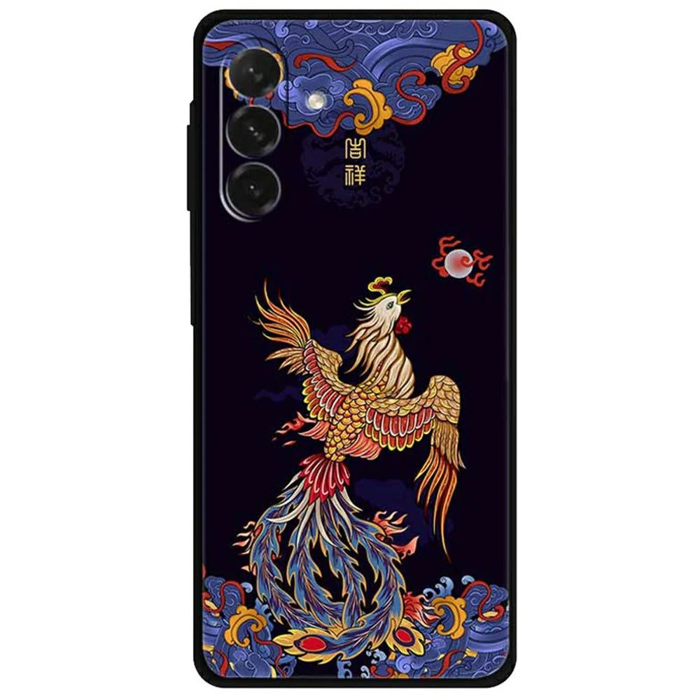 For Samsung Galaxy A26 5G Case Pattern Printing Anti Scratch TPU Phone Cover - Phoenix Chasing The Sun - 1