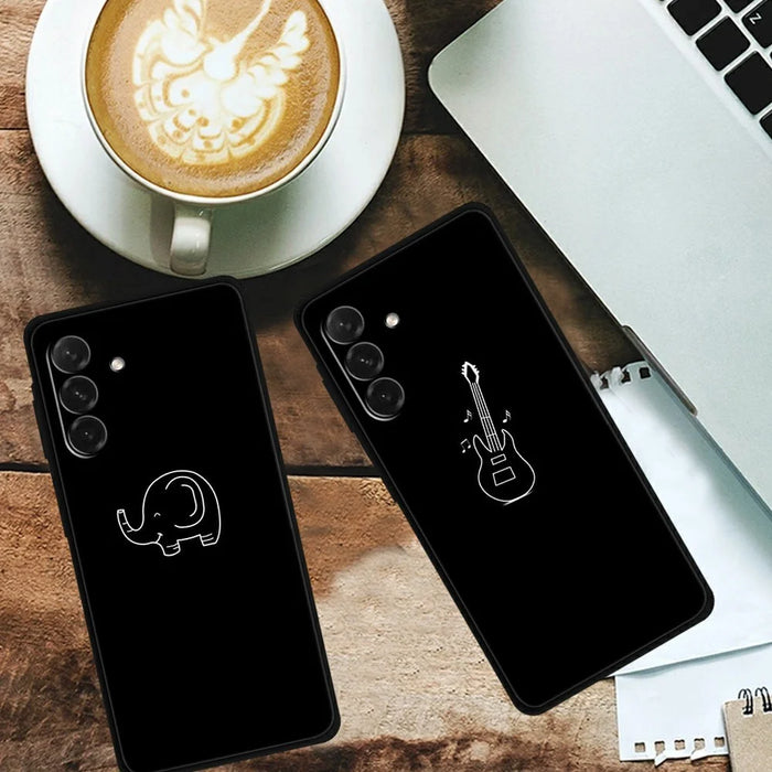 For Samsung Galaxy A26 5G Line Art Case Anti-Scratch Soft TPU Phone Cover - City - 2