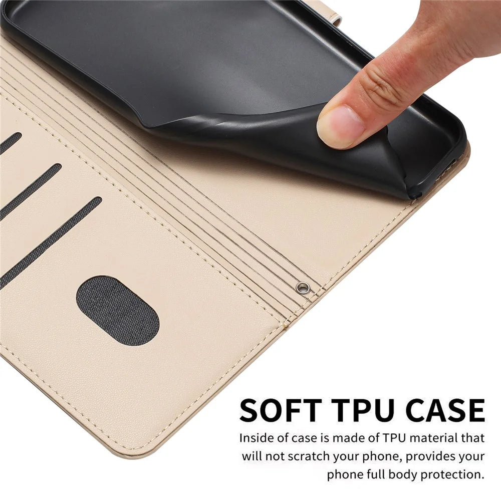 Phone Case for vivo T3 Ultra 5G / V40 5G / V40 Pro 5G / S19 Pro 5G Cats Imprint Leather Wallet Cover with Strap - Beige - 7