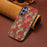 For Samsung Galaxy S25+ Case Flower Print PU Leather + PC + TPU Phone Cover - Summer / Red - 3