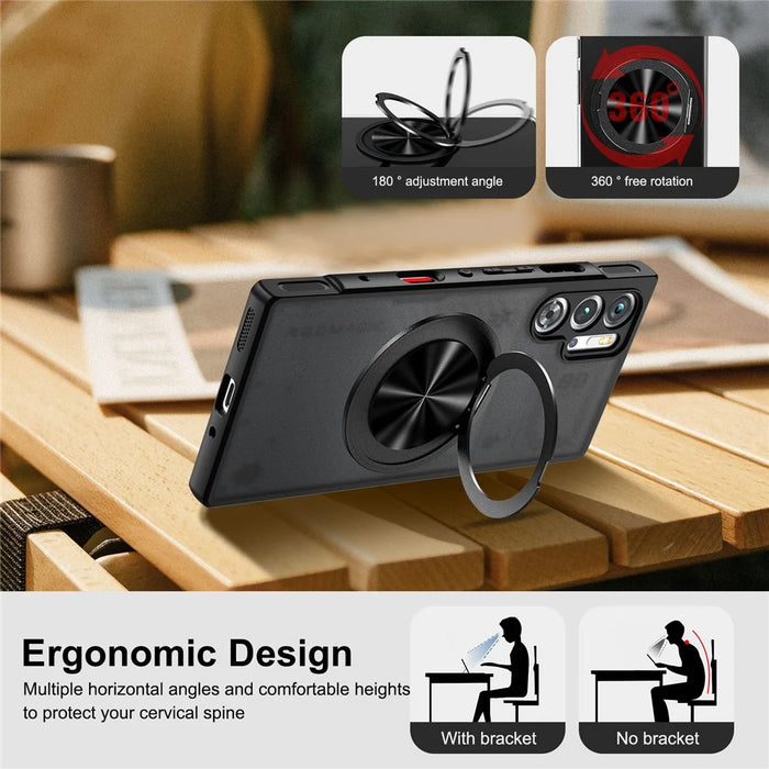For Asus ROG Phone 8 5G / 8 Pro 5G Magnetic Case TPU + PC Rotary Kickstand Phone Cover - 4