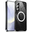 For Samsung Galaxy S25 Magnetic Case Metal Frame Matte Phone Cover - Black - 1