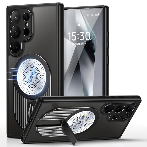For Samsung Galaxy S25 Ultra Case Kickstand Silicone + PC Phone Cover Graphene Heat Dissipation - Black - 1