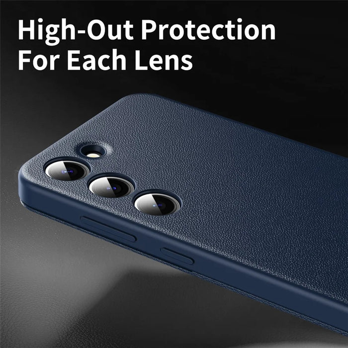 For Samsung Galaxy S22 5G Case Leather Phone Cover with View Window Card Slot - Sapphire - 6