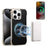 For iPhone 16 Pro Max Case Compatible with MagSafe Genuine Cow Leather + PC Phone Cover - Black - 2