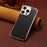 For iPhone 16 Pro Max Case Compatible with MagSafe Genuine Cow Leather + PC Phone Cover - Black - 7