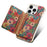 For iPhone 16 Pro Max Magnetic Case Compatible with MagSafe Pattern Print PU + PC Phone Cover with Card Holder - Daisy - 3