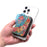 V16 Magnetic Card Holder Floral Pattern Zipper Wallet Kickstand Phone Sleeve - Green - 4