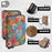 V16 Magnetic Card Holder Floral Pattern Zipper Wallet Kickstand Phone Sleeve - Green - 5