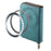 DENIOR V17 Zipper Card Case Skin Touch Leather Phone Card Holder Stand - Blue - 2