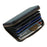 DENIOR V17 Zipper Card Case Skin Touch Leather Phone Card Holder Stand - Blue - 6
