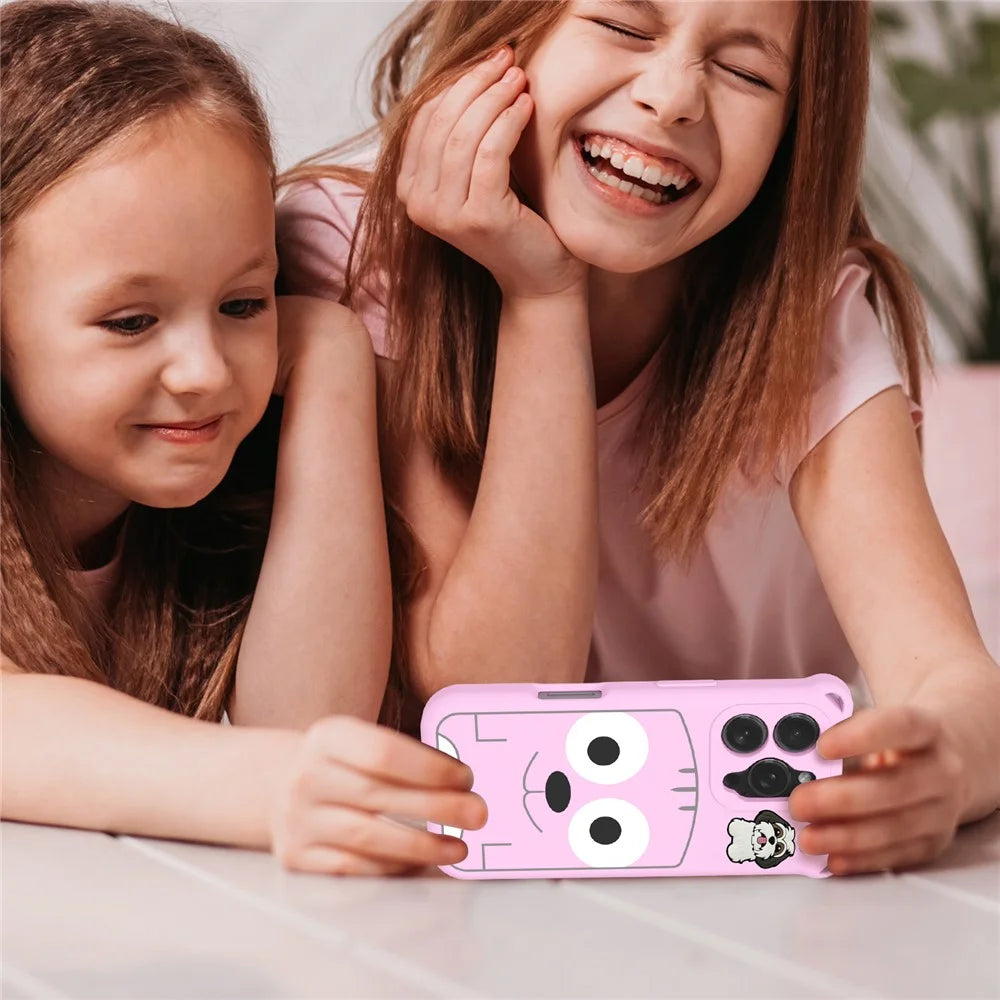 For iPhone 16 Pro Case Cartoon Dog EVA Anti Drop Phone Cover with Camera Lens Cover - Pink - 7