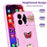For iPhone 16 Pro Max Case Butterfly Floral Series 3D Pattern EVA Anti Drop Phone Cover - Pink - 3