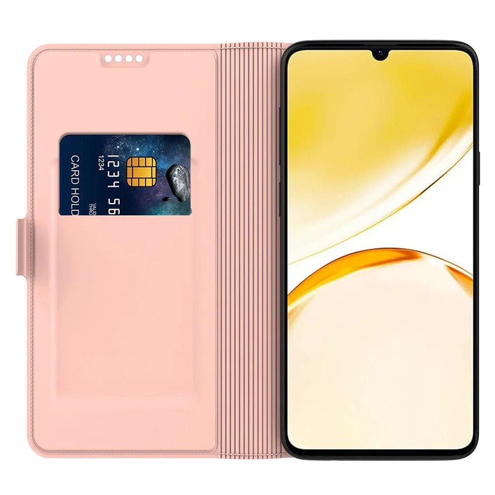For Realme Neo7 5G Case Shockproof TPU Inner Shell Leather Phone Cover Card Slot - Rose Gold - 2