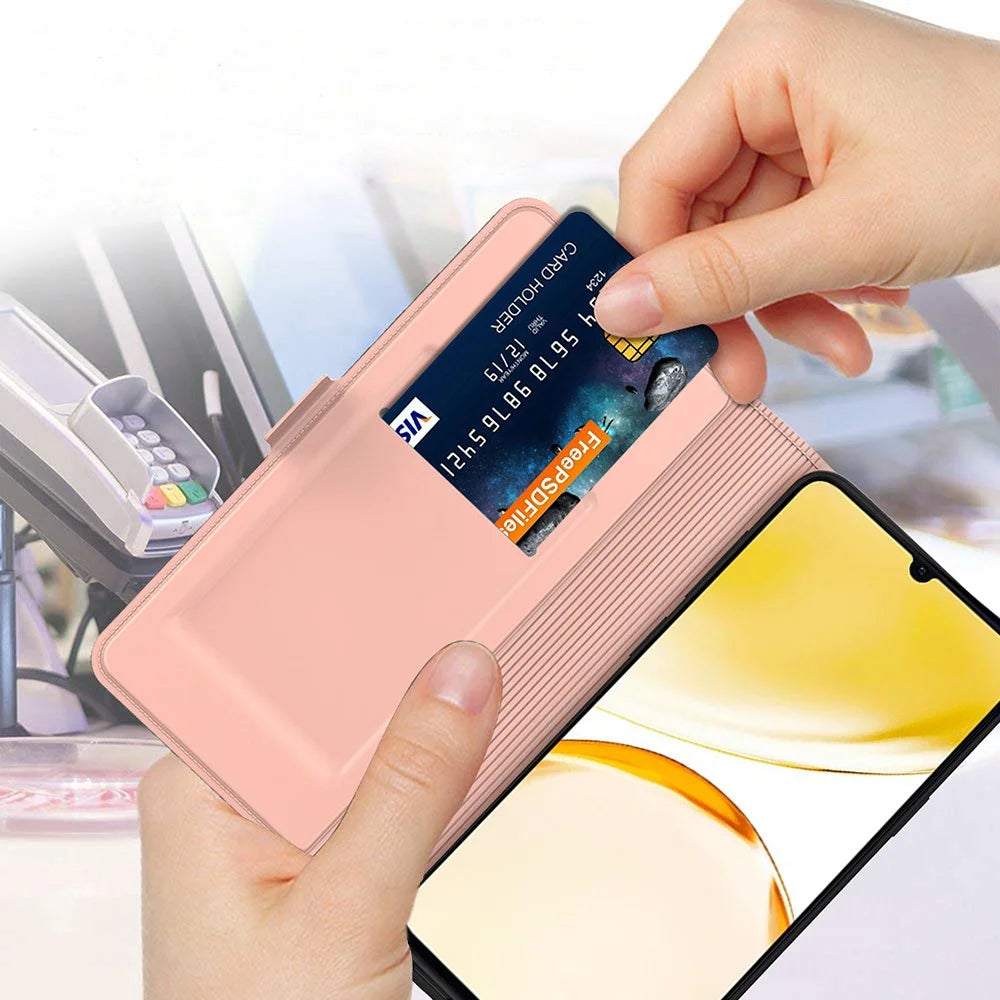 For Realme Neo7 5G Case Shockproof TPU Inner Shell Leather Phone Cover Card Slot - Rose Gold - 5