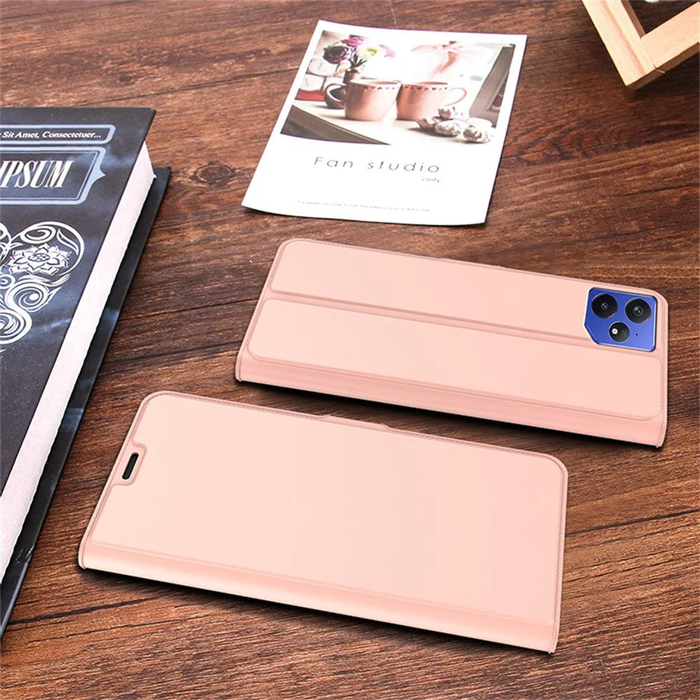 For Realme Neo7 5G Case Shockproof TPU Inner Shell Leather Phone Cover Card Slot - Rose Gold - 7
