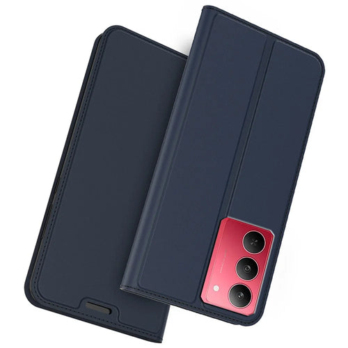 For Realme 14x 5G / V60 Pro 5G Case PU Leather Phone Cover with Card Holder Stand Magnetic Closure - Blue - 1