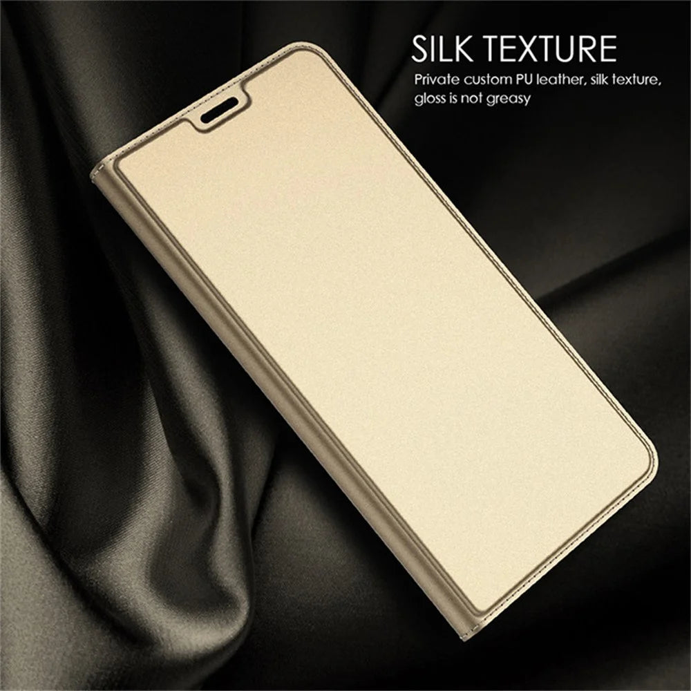 For Realme C75 4G Case PU Leather Phone Cover with Card Holder Stand Magnetic Closure - Gold - 7