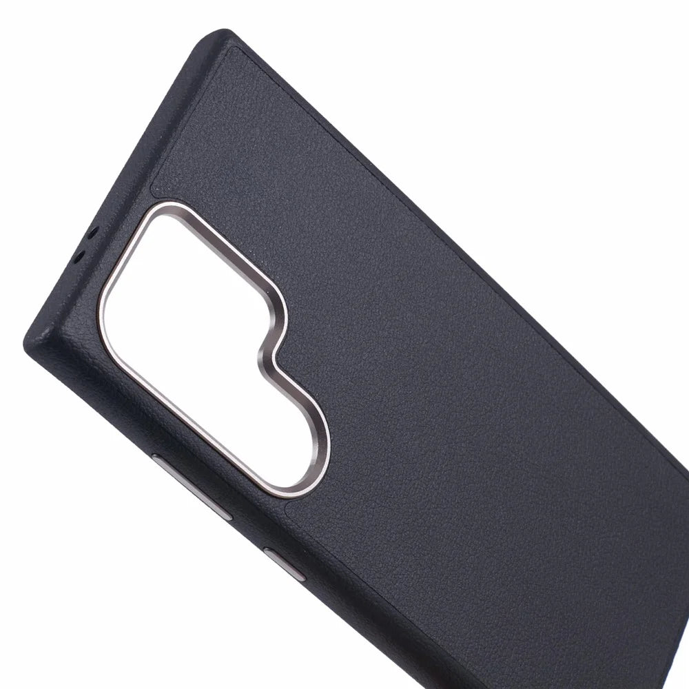 X-LEVEL For Samsung	Galaxy S25 Ultra Magnetic Case PU Leather Hard PC Phone Cover - Black - 7