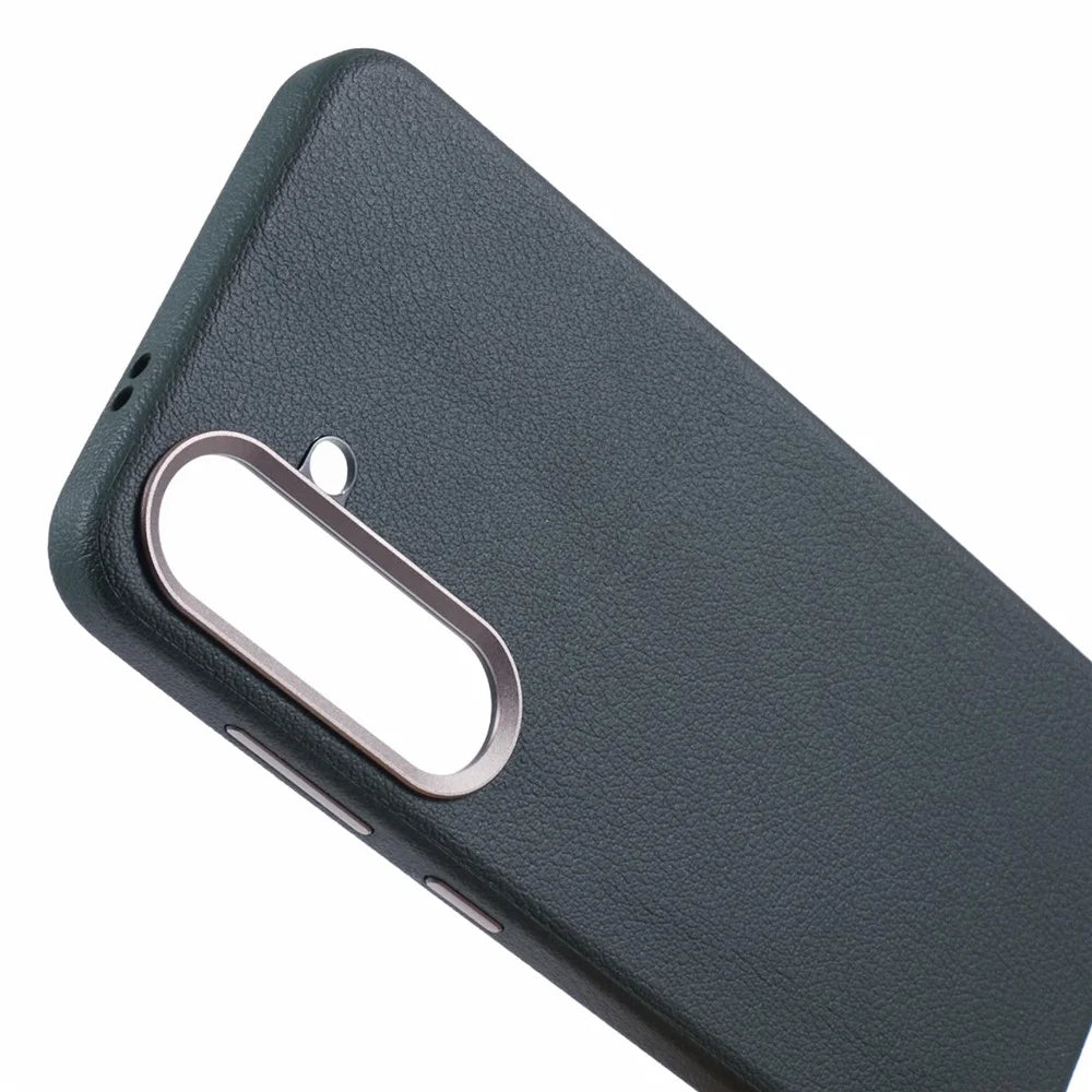 X-LEVEL For Samsung	Galaxy S25+ Magnetic Case PU Leather Hard PC Phone Cover - Green - 7