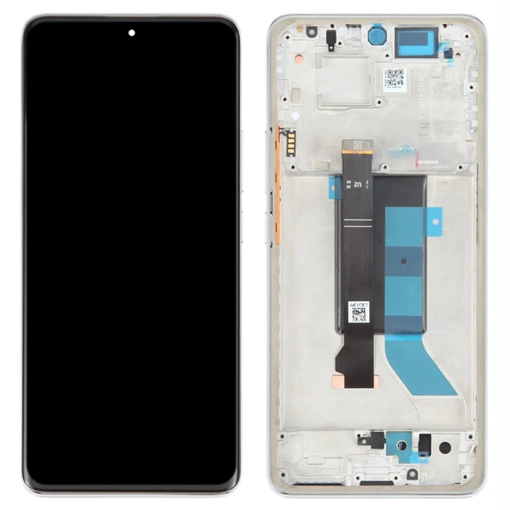 For Xiaomi Redmi Note 14 Pro+ 5G OEM Grade S AMOLED Screen and Digitizer Assembly + Frame (Without Logo) - Silver - 1