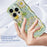 For iPhone 16 Pro Case Curly Wave Frame Floral IMD TPU Phone Cover - GWL10220 - 4