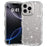 For iPhone 16 Pro Max Case Wavy Edge Transparent Glitter TPU Anti Drop Phone Cover - 1
