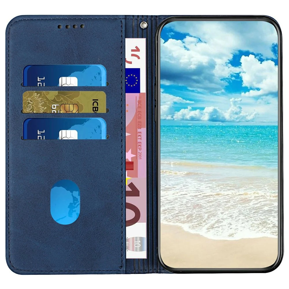 For Samsung Galaxy A36 5G Phone Cover Imprinted PU Leather Wallet Stand Case - Sapphire - 2