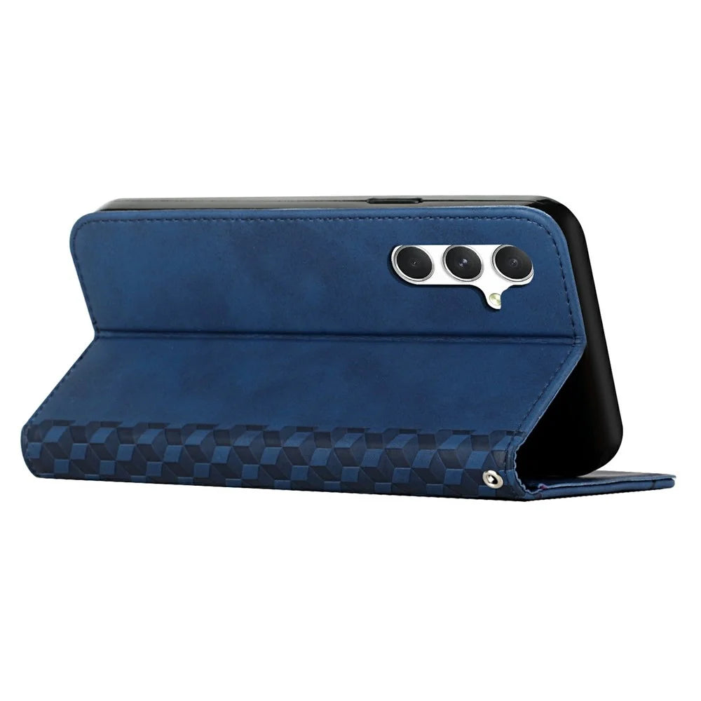 For Samsung Galaxy A36 5G Phone Cover Imprinted PU Leather Wallet Stand Case - Sapphire - 3