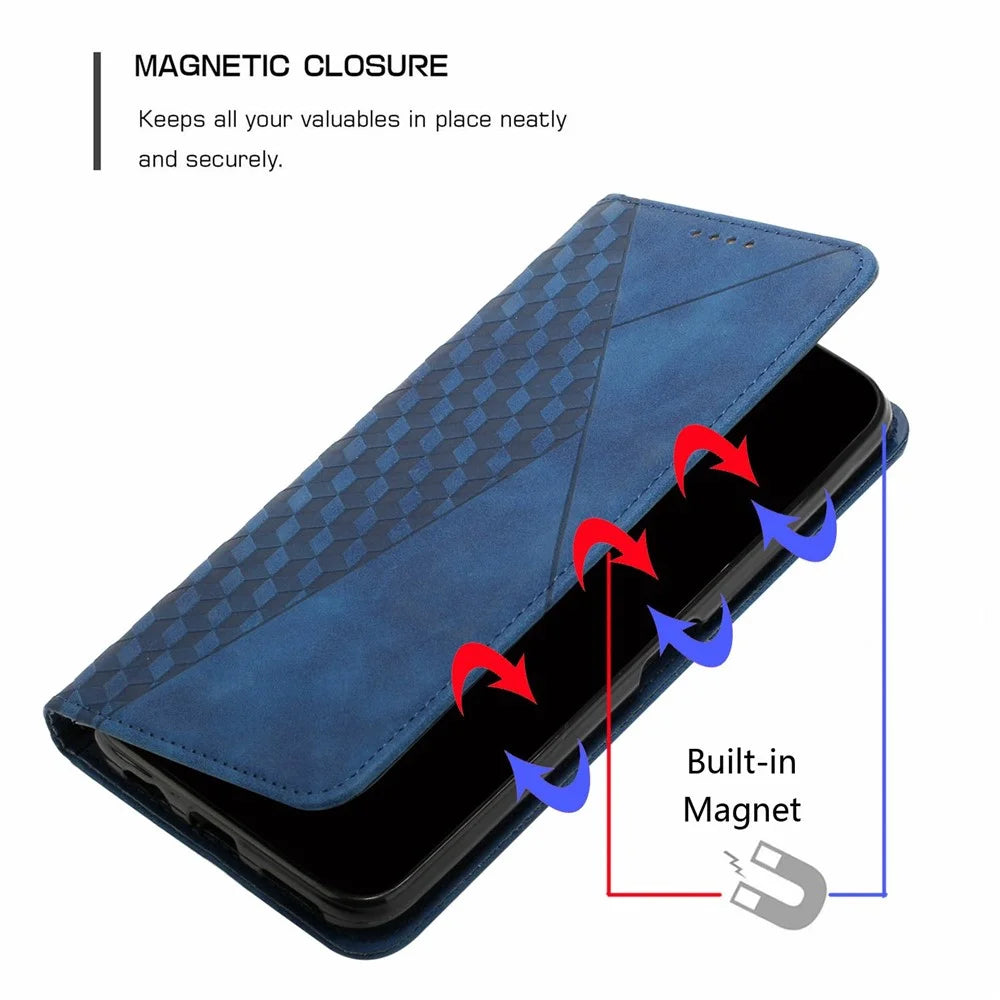 For Samsung Galaxy A36 5G Phone Cover Imprinted PU Leather Wallet Stand Case - Sapphire - 5