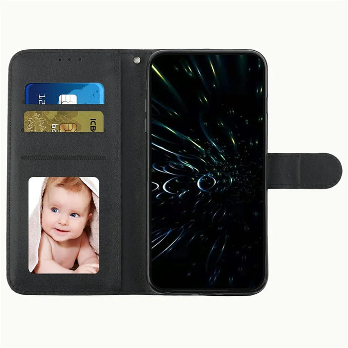 For Samsung Galaxy A36 5G Phone Case Leather Stand Protective Cover - Black - 2