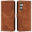For Samsung Galaxy A36 5G Case Imprinted Lines Leather Phone Cover Folding Stand - Brown - 1