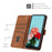 For Samsung Galaxy A36 5G Case Imprinted Lines Leather Phone Cover Folding Stand - Brown - 7