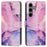 For Samsung Galaxy A36 5G Stand Case Marble Pattern PU Leather Wallet Phone Cover - Purple - 1