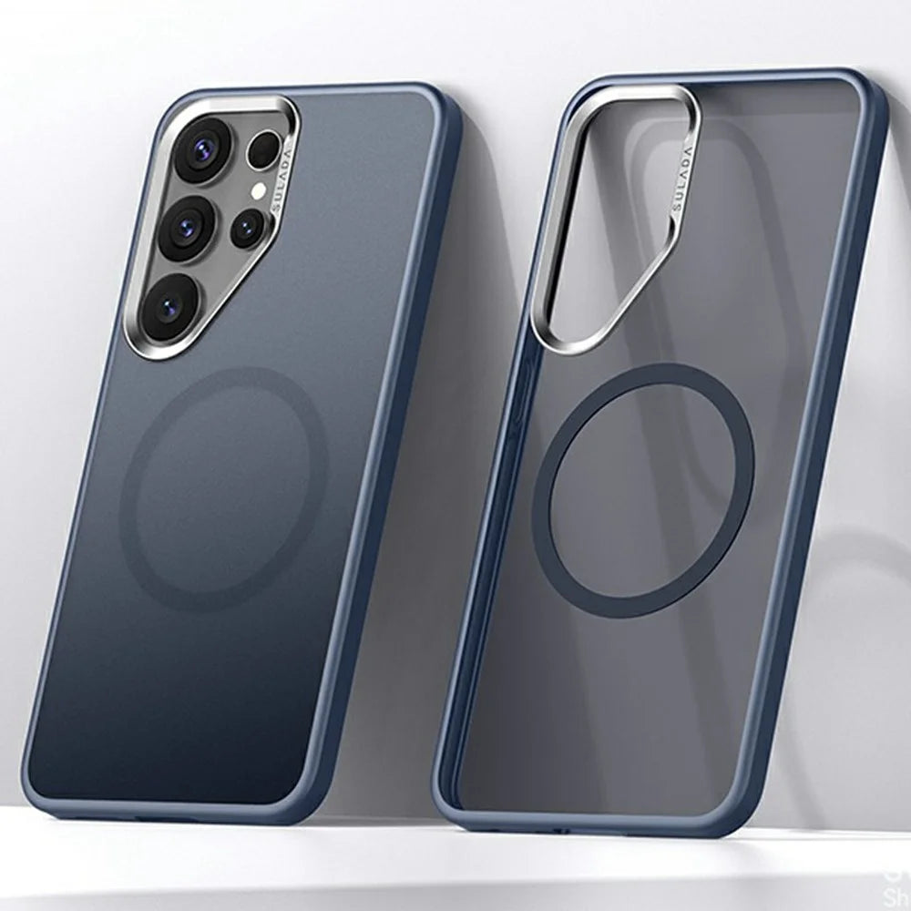SULADA For Samsung Galaxy S25 Ultra Magnetic Case PC + TPU Phone Cover - Blue - 1