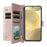 For Samsung Galaxy S25+ Wallet Case with Shoulder / Wrist Strap Leather Phone Cover Stand - Pink - 2