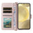 For Samsung Galaxy S25+ Wallet Case with Shoulder / Wrist Strap Leather Phone Cover Stand - Pink - 3