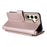For Samsung Galaxy S25+ Wallet Case with Shoulder / Wrist Strap Leather Phone Cover Stand - Pink - 6