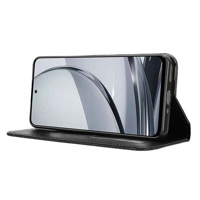 For ZTE nubia Focus Pro Leather Case Wallet Stand Retro Texture Phone Cover - Black - 3