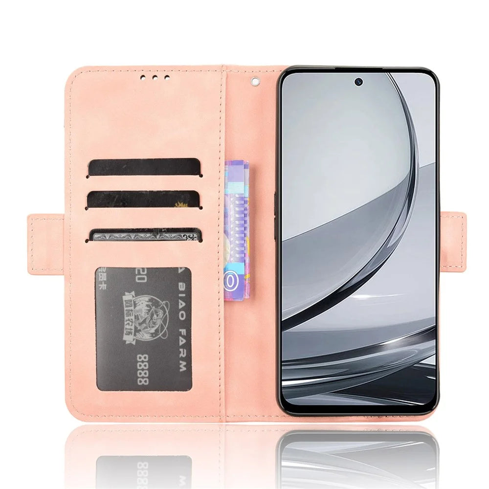 For ZTE nubia Focus Pro Leather Case Phone Wallet Cover with Multiple Card Slots - Pink - 2