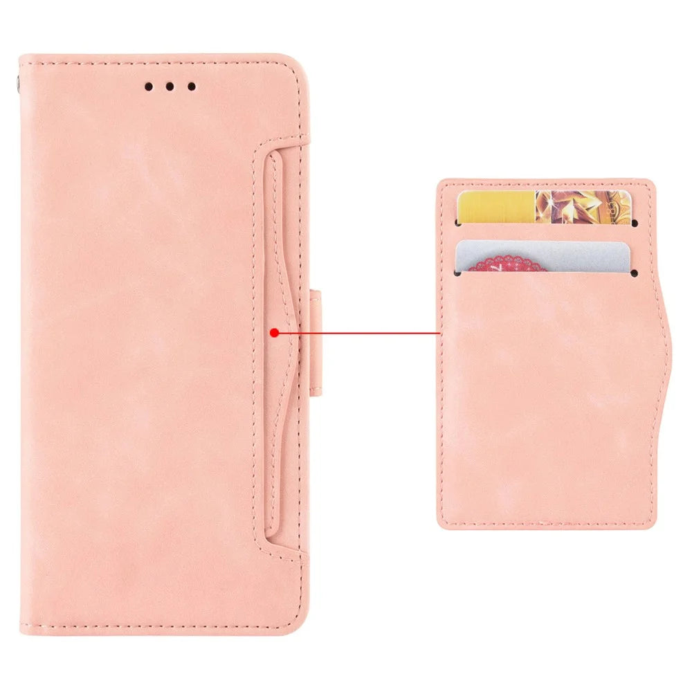 For ZTE nubia Focus Pro Leather Case Phone Wallet Cover with Multiple Card Slots - Pink - 5
