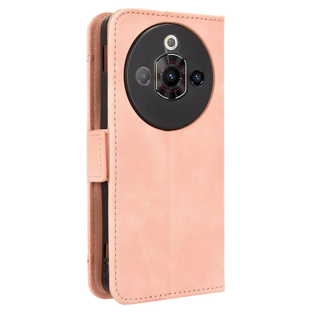 For ZTE nubia Focus Pro Leather Case Phone Wallet Cover with Multiple Card Slots - Pink - 7
